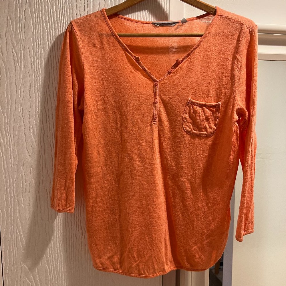 Athleta Linen Top -  3/4 sleeve